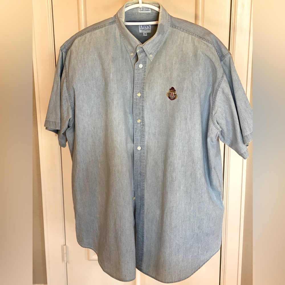 Chaps by Ralph Lauren Short Sleeve Denim Camp Shirt